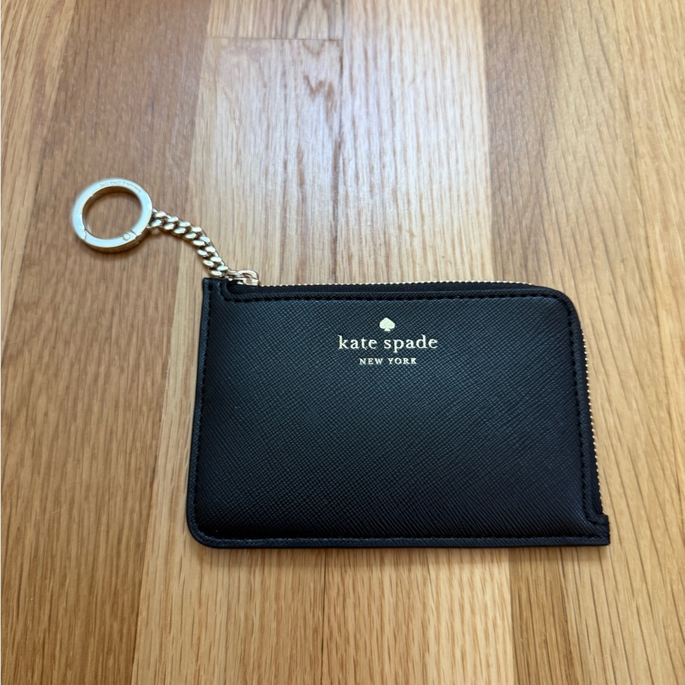Kate Spade Black Card Holder with Gold Accents